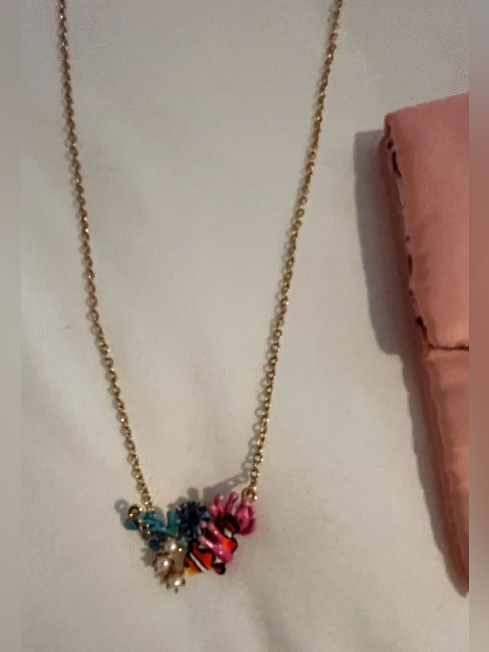 Les Nereides Clownfish Under The Sea Necklace Gold NWOT